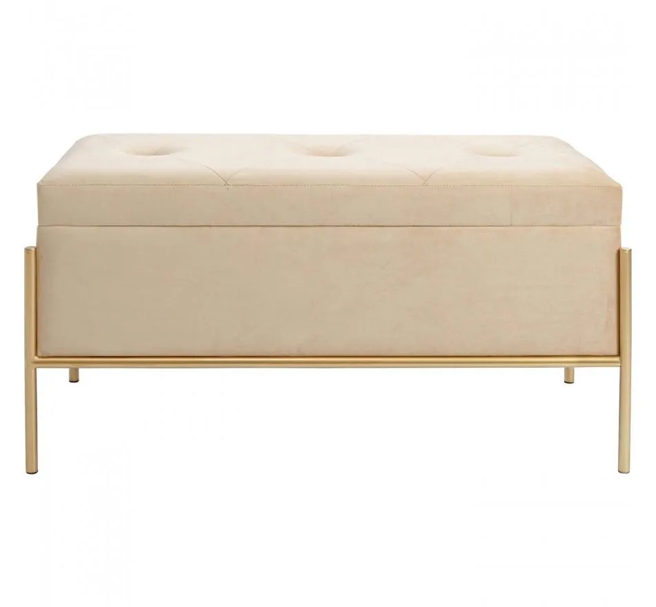 Banc-coffre Buttons beige 80x40cm Kare Design