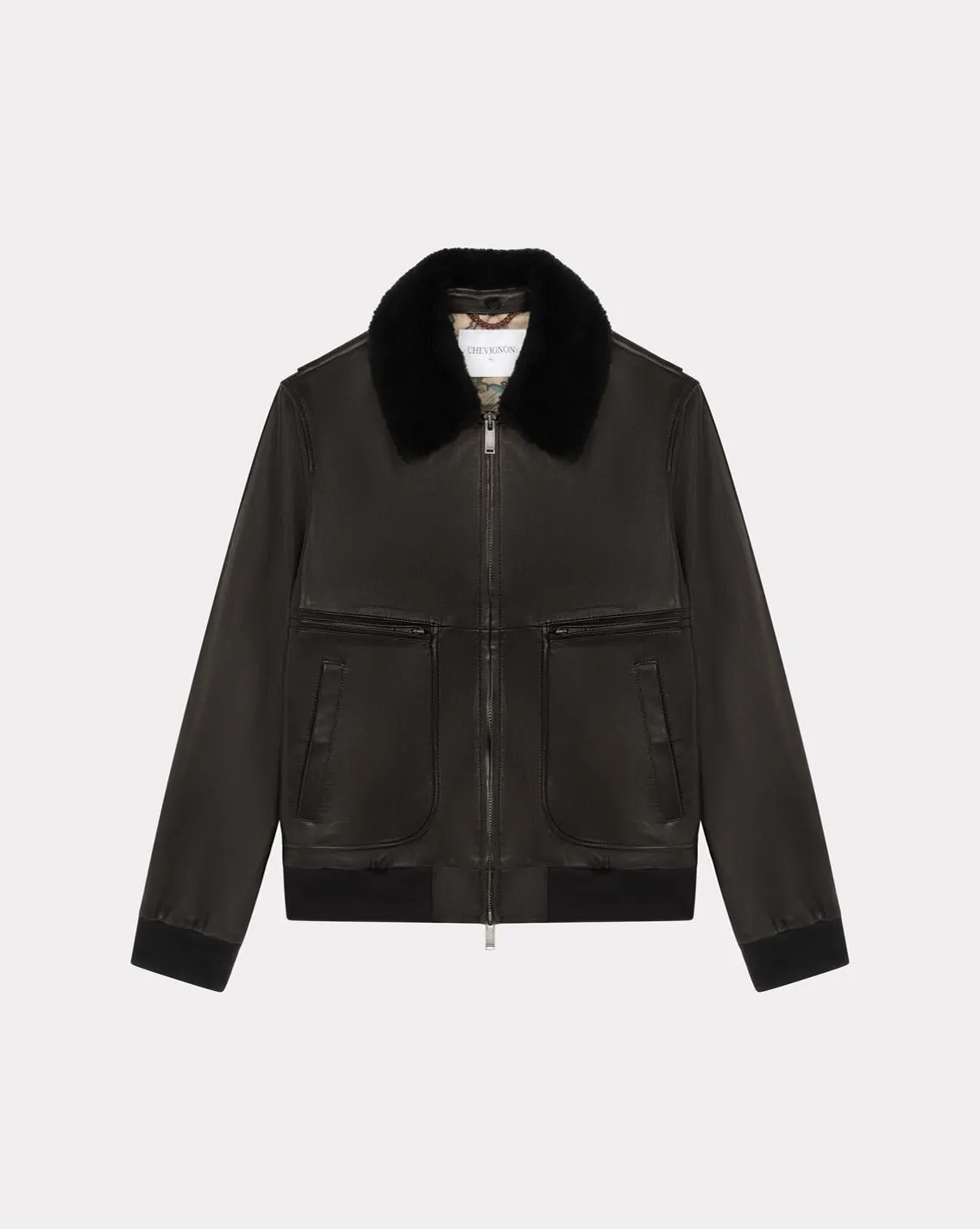 Blouson en cuir gyver vintage noir
