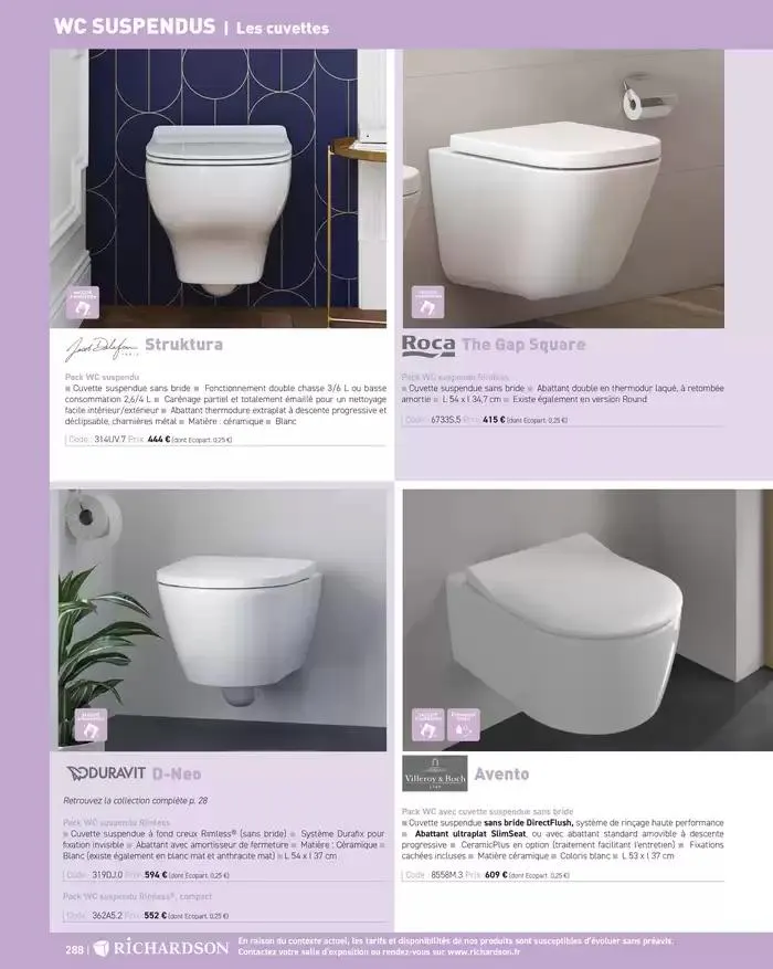 SALLE DE DE BAINS ET CARRELAGE 2025 du 11 avril au 31 décembre 2025 - Catalogue page 290