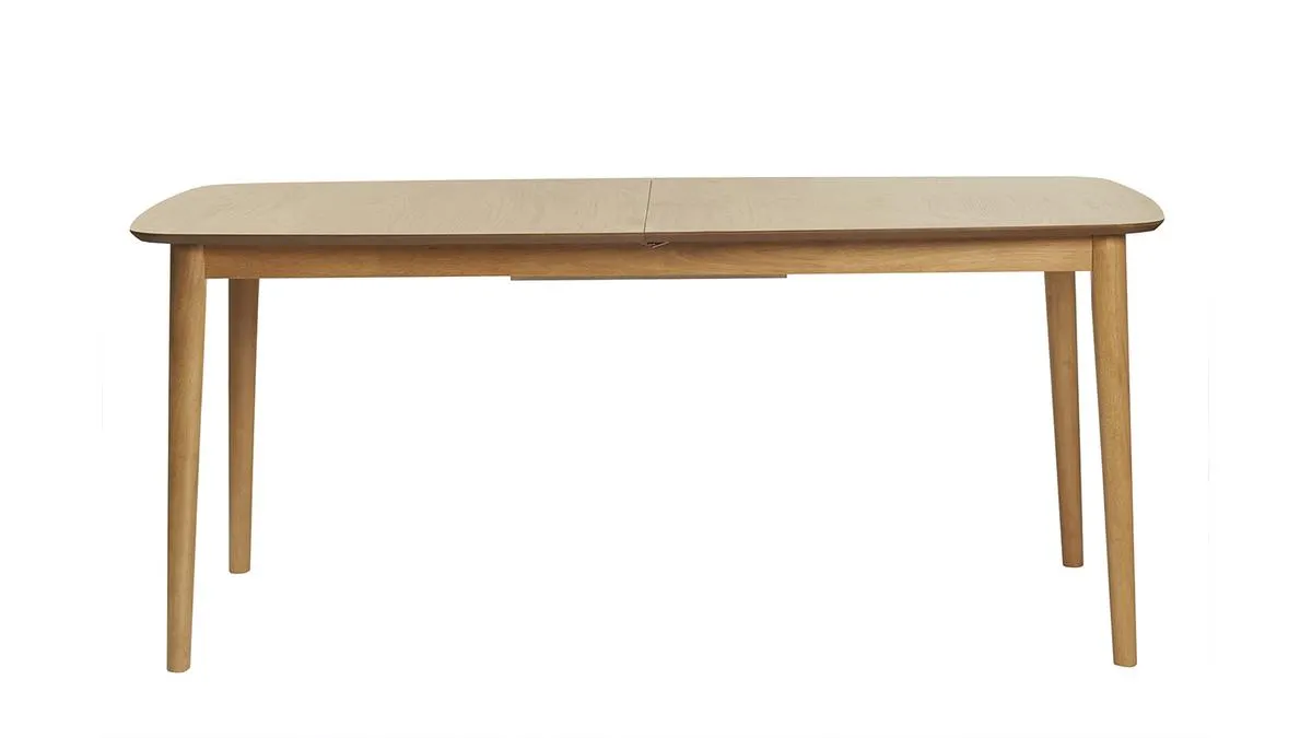 Table extensible rallonges intégrées rectangulaire en bois clair chêne L180-220 cm EGO