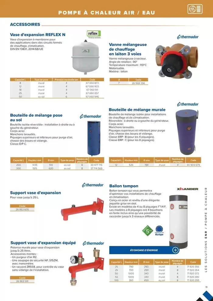 L'UNIVERS CHAUFFAGE, CLIMATISATION & PHOTOVOLTAÏQUE du 1 janvier au 31 décembre 2026 - Catalogue page 19
