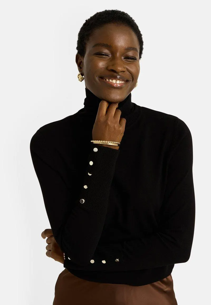 COL ROULÉ - Pullover - noir