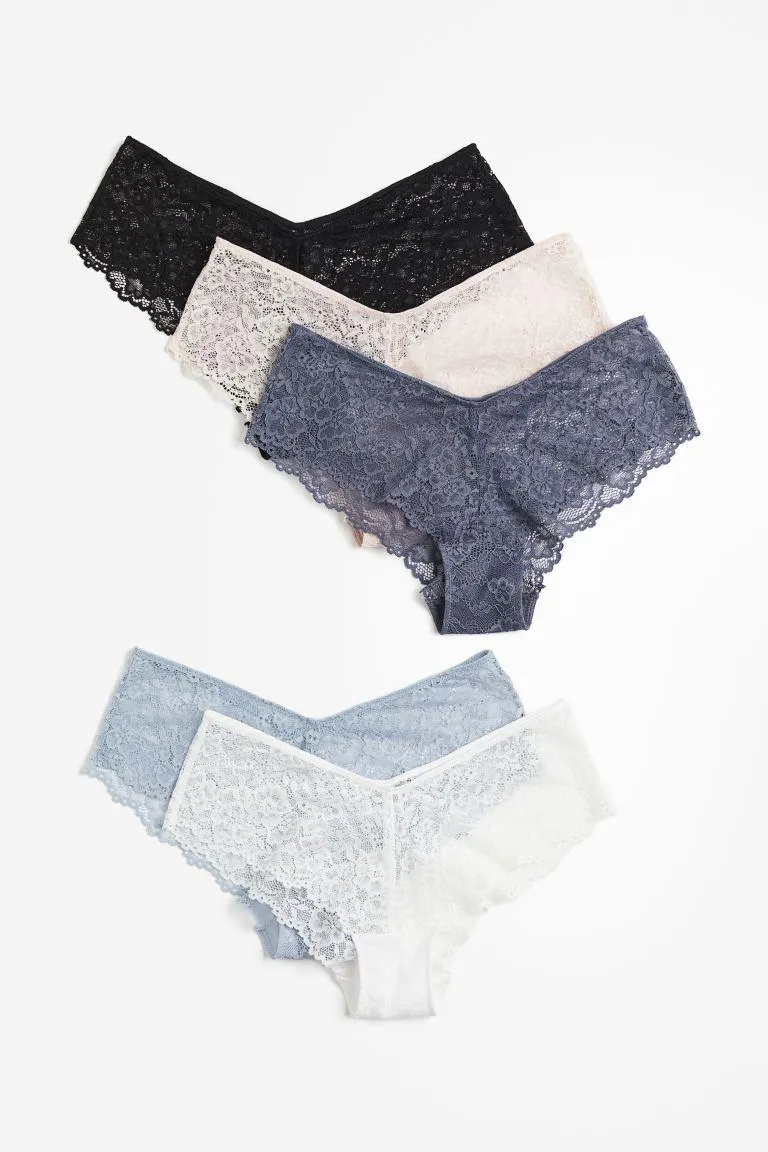 Lot de 5 culottes Hipster en dentelle