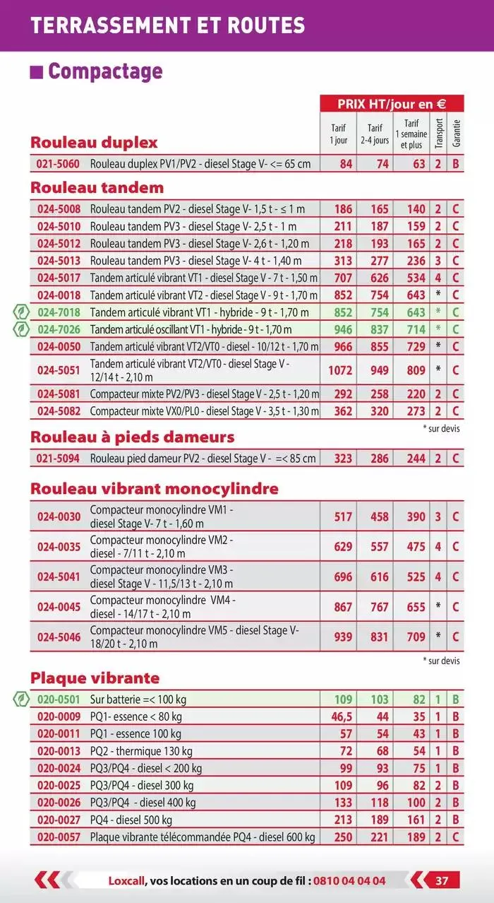 Tarifs professionnels du 3 janvier au 31 décembre 2025 - Catalogue page 39