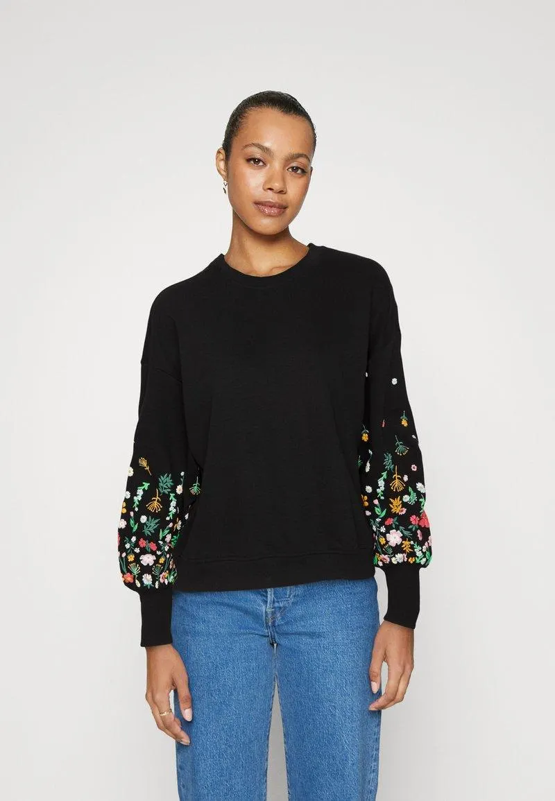 ONLBROOKE O NECK FLOWER - Sudadera - black