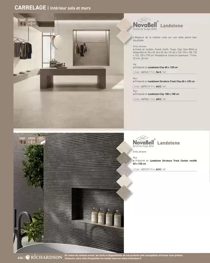 SALLE DE DE BAINS ET CARRELAGE 2025 du 11 avril au 31 décembre 2025 - Catalogue page 428