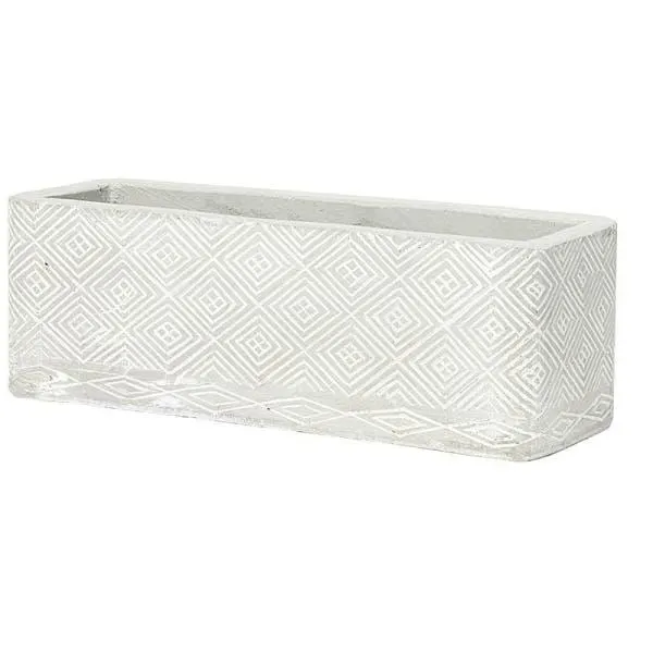 Cache Pot Rect Motif Ciment