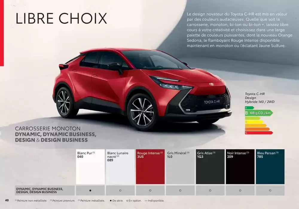 Nouveau Toyota C-HR du 15 janvier au 15 janvier 2026 - Catalogue page 40