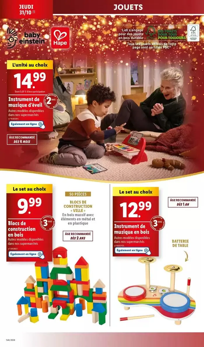 Bénéficiez de promotions sur une sélection de produits, incluant viande, fruit et fromage du 30 octobre au 5 novembre 2024 - Catalogue page 44