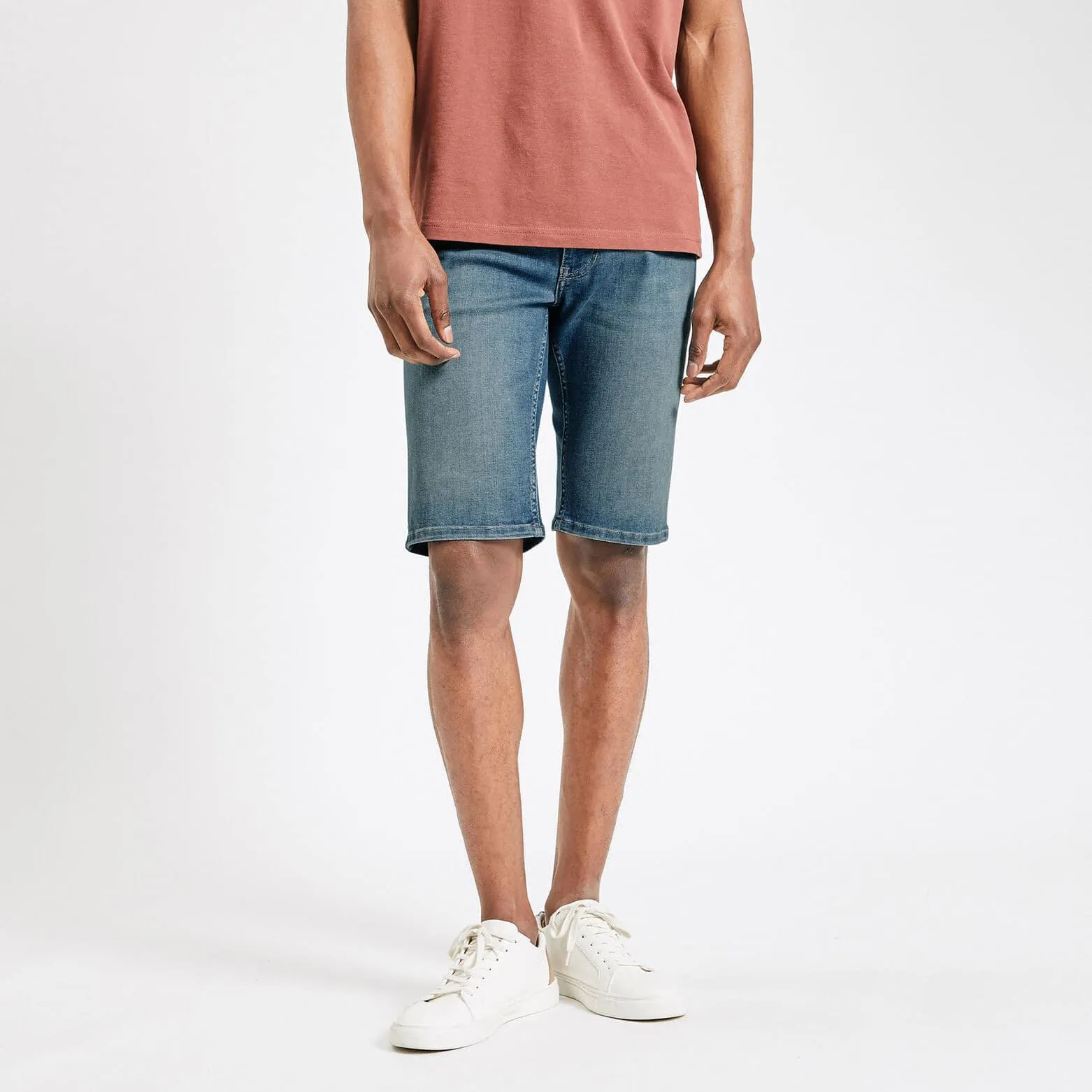 Bermuda en jean urbanflex en polyester recyclé - Bleu moyen