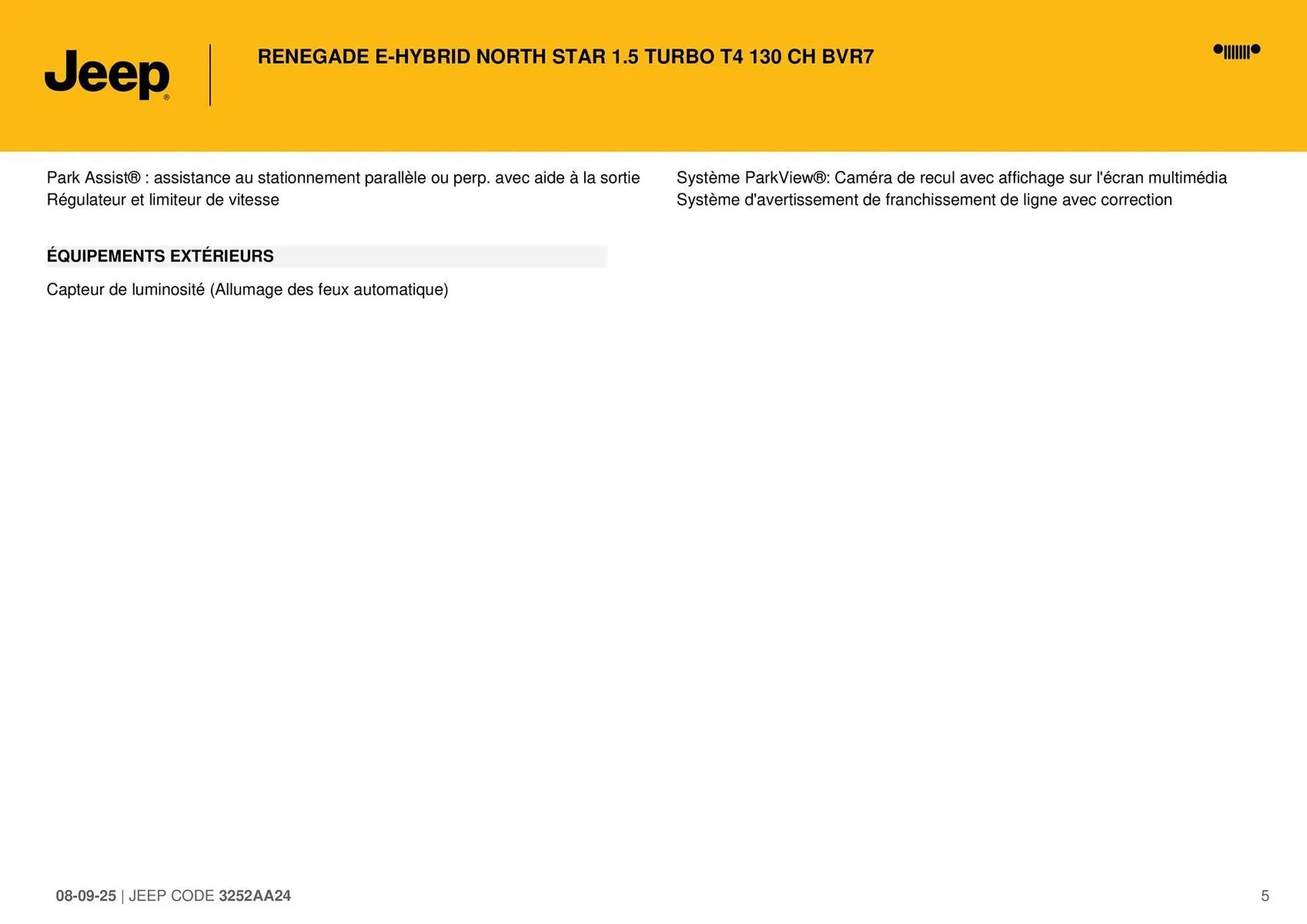 Catalogue Jeep du 8 septembre au 30 septembre 2026 - Catalogue page 5