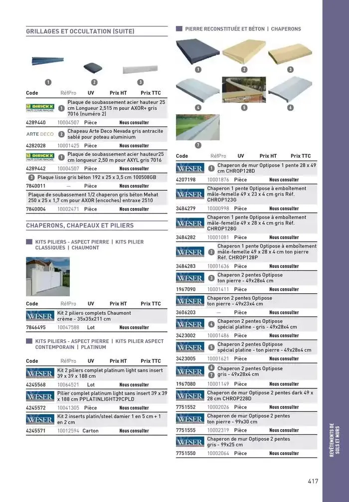 Matériaux 2025 du 1 janvier au 31 décembre 2025 - Catalogue page 417