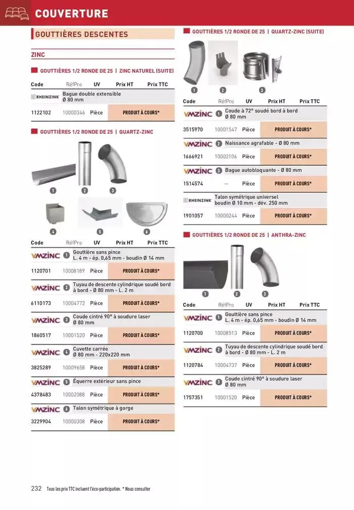 Matériaux 2025 du 1 janvier au 31 décembre 2025 - Catalogue page 232