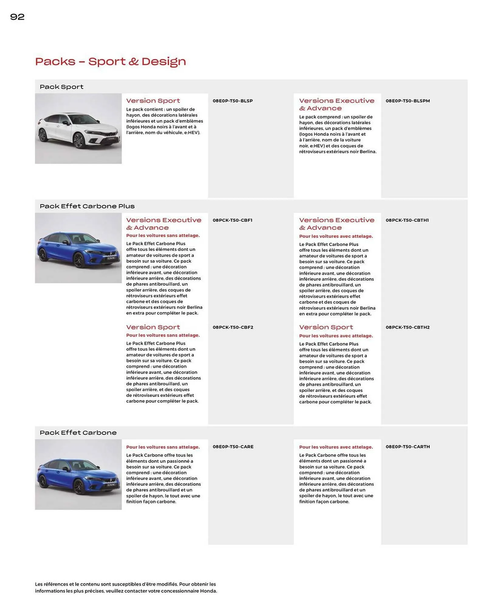 Catalogue Honda Civic Hybrid du 20 décembre au 30 juin 2024 - Catalogue page 92