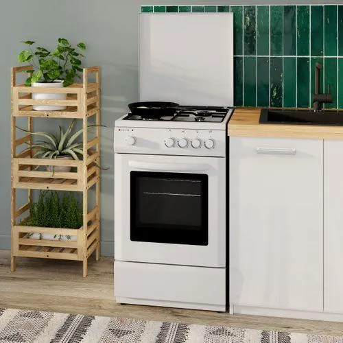 AYA Cuisinière gaz ACGS50B/1 4 foyers Blanc