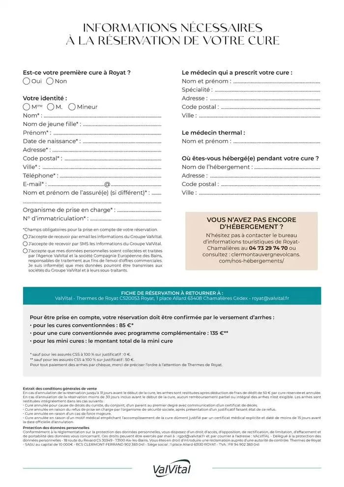 Fiche de réservation Royat 2025 du 9 décembre au 31 décembre 2025 - Catalogue page 2