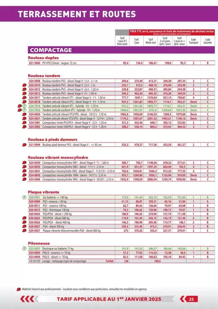 Tarifs particuliers du 3 janvier au 31 décembre 2025 - Catalogue page 27