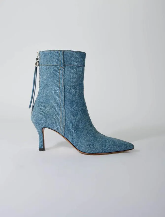 Bottines en denim à bout pointu