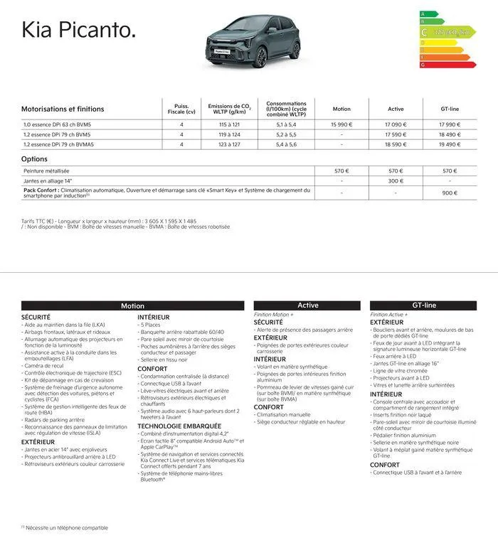 KIA Nouvelle Picanto - Price list du 23 juillet au 14 juillet 2025 - Catalogue page 3