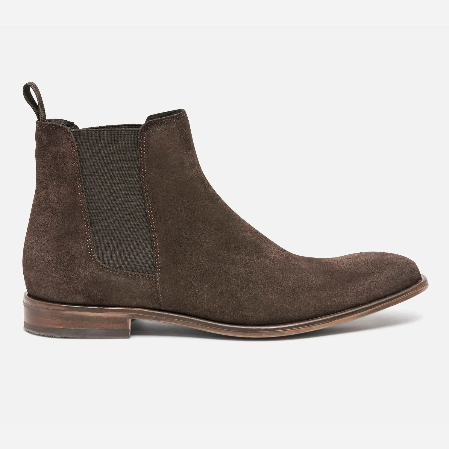 Chelsea boots marron éco-conçu en cuir velours