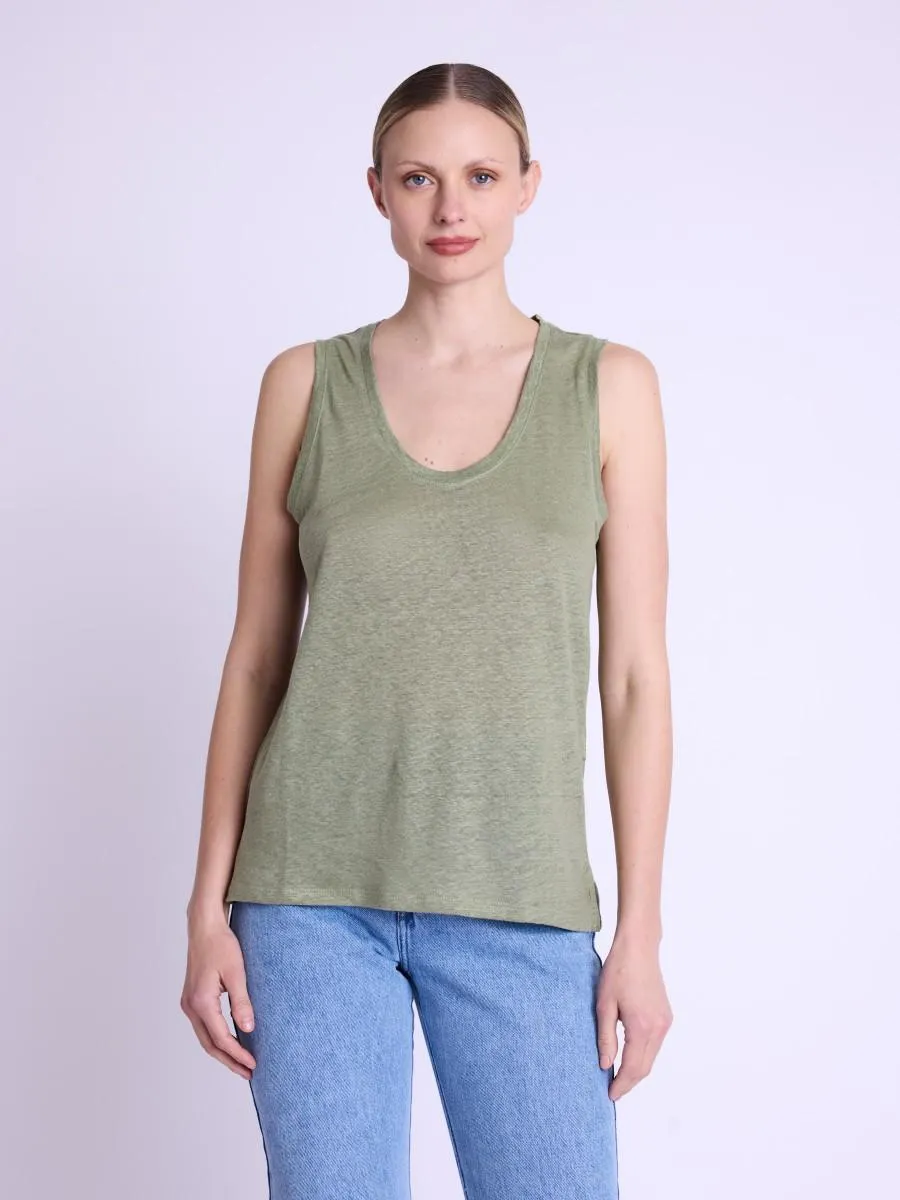 ELINE | Débardeur en lin khaki