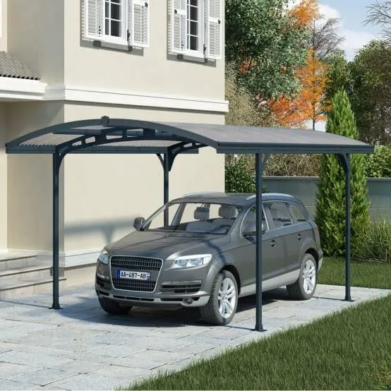 Carport Abri Voiture Aluminium Gris Anthracite 494,5P x 494,5L x 239H cm – PALRAM