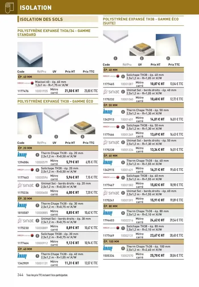 Matériaux 2025 du 1 janvier au 31 décembre 2025 - Catalogue page 344