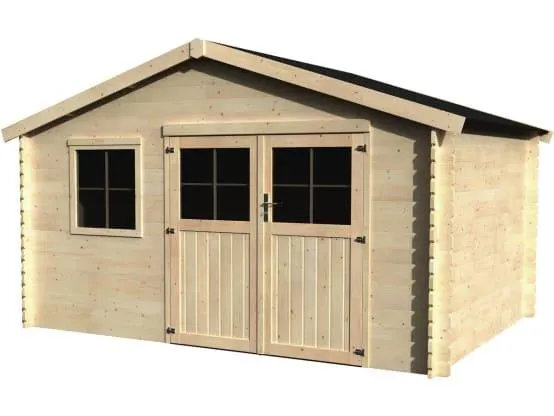 Abri De Jardin Bois "flodeal" - 11.86 M² - 3.98 X 2.98 X 2.44 M - 28 Mm -decor Et Jardin