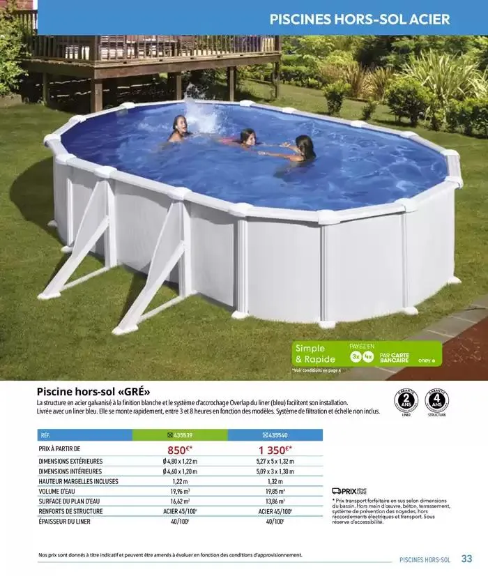 Les plaisir de l'eau Piscine,Spa,Arrosage du 10 mars au 31 décembre 2025 - Catalogue page 33