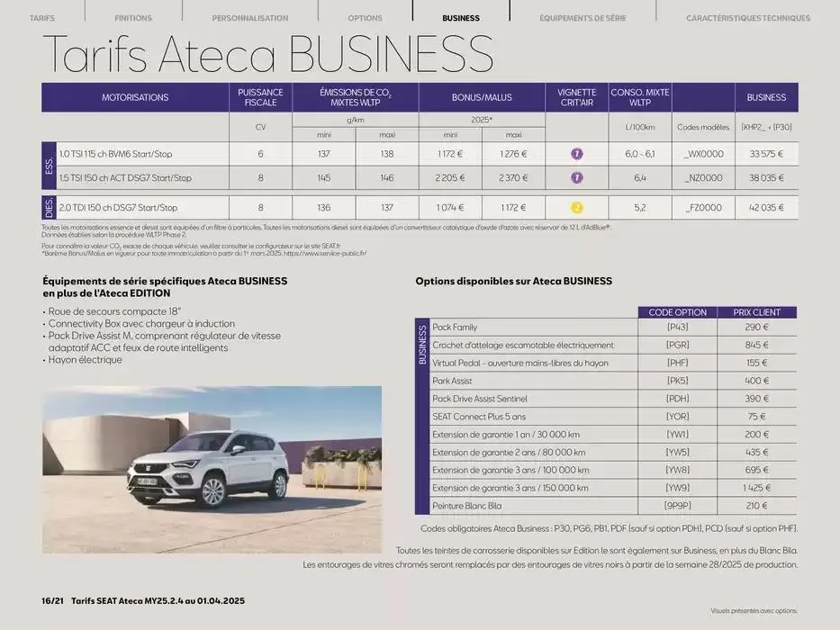SEAT Ateca du 2 avril au 2 avril 2026 - Catalogue page 16