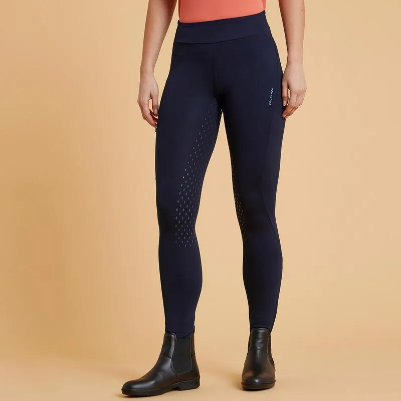Legging équitation full grip Femme - 500 marine