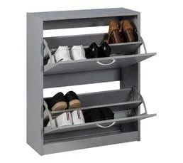 Meuble à chaussure 2 abattants SHOES 2 gris