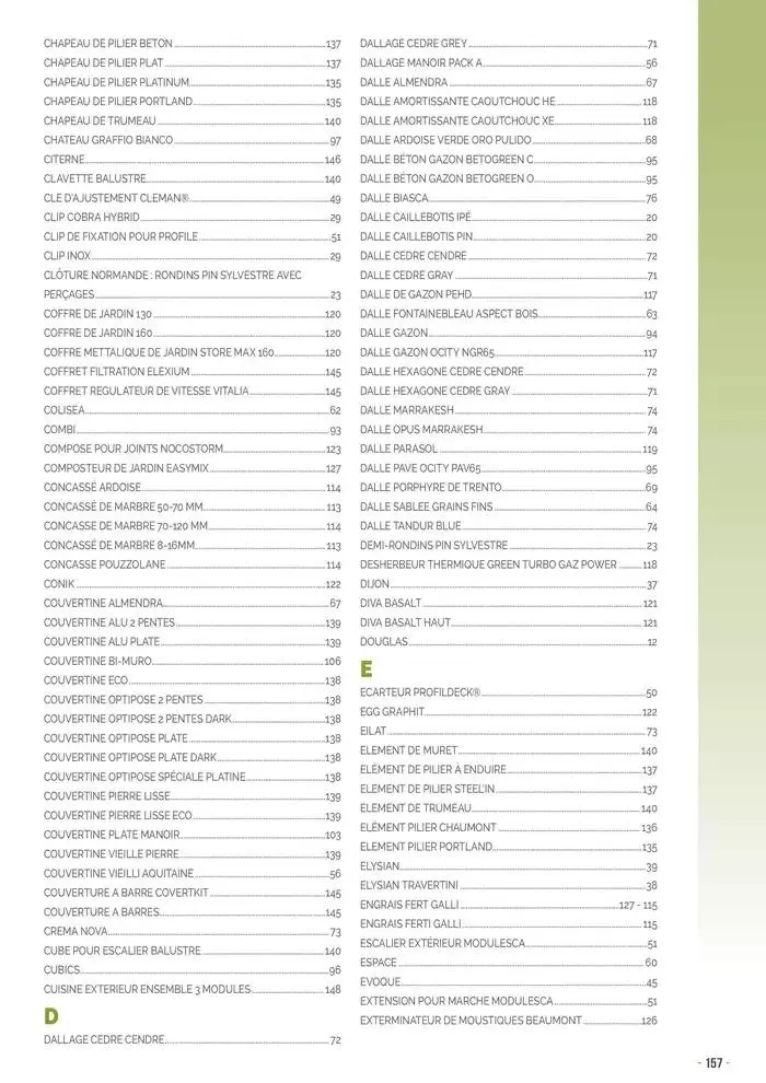Aménagements Extérieurs 2025 du 30 avril au 31 décembre 2025 - Catalogue page 157
