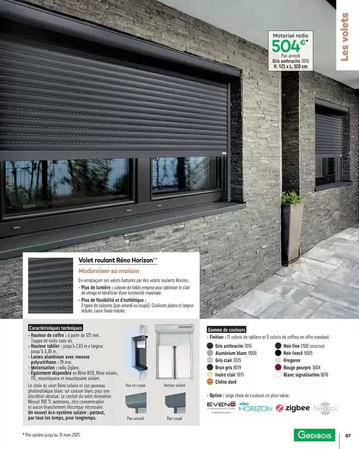 Menuiserie Extérieures 2025 du 1 janvier au 31 décembre 2025 - Catalogue page 87
