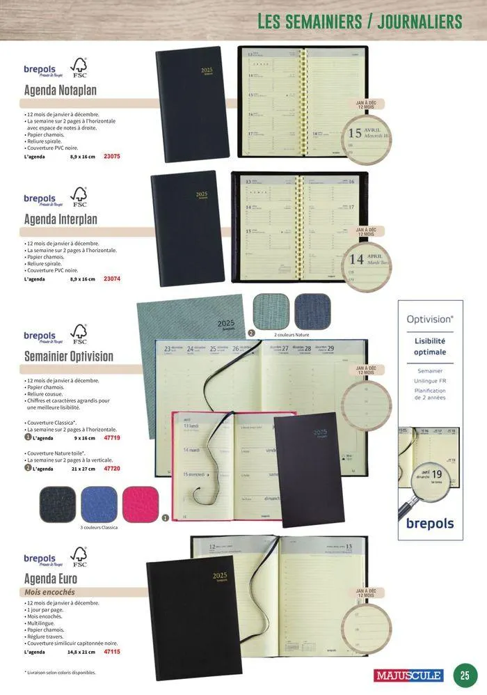 Les Agendas et Calendriers 2025 du 23 mai au 31 décembre 2025 - Catalogue page 25