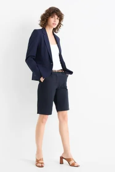 Bermuda shorts with belt - mid-rise waist