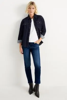 Boyfriend jeans - mid-rise waist - LYCRA®