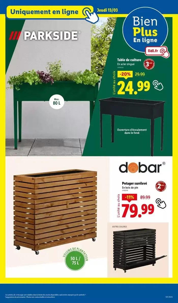Jardin, beauté, bricolage… De nouvelles bonnes affaires vous attendent chez Lidl ! du 10 mars au 13 mars 2025 - Catalogue page 39