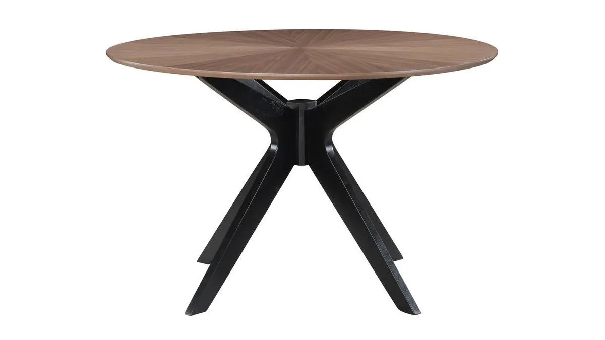 Table à manger design ronde noyer D120 cm DIELLI