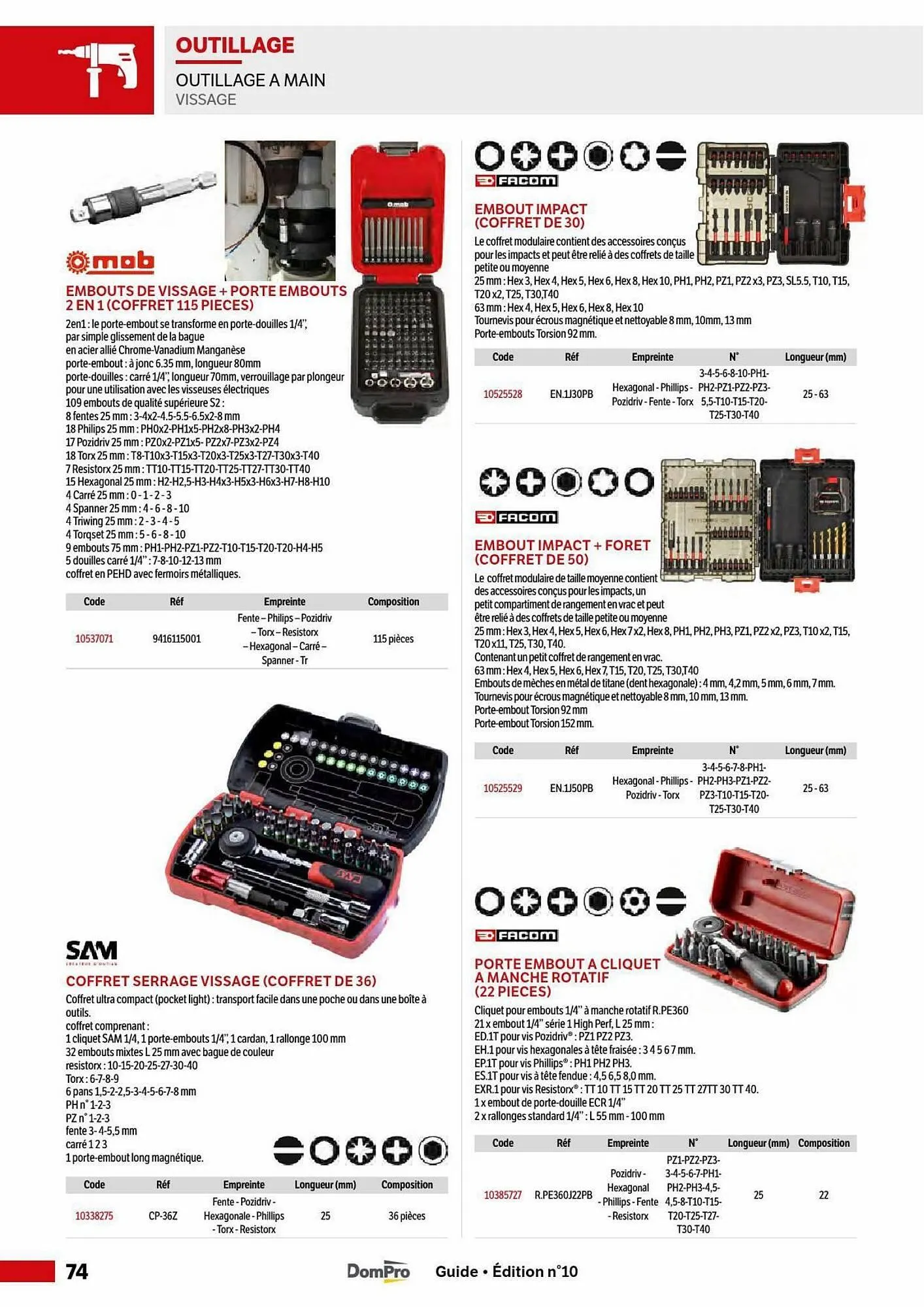 Catalogue DomPro du 5 mai au 30 août 2025 - Catalogue page 74