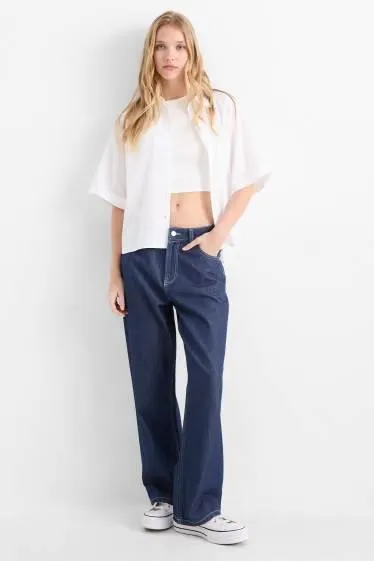 Baggy jeans - mid-rise waist