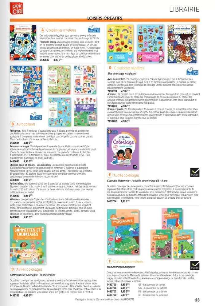 Écoles et loisirs 2025 du 1 janvier au 31 décembre 2025 - Catalogue page 23