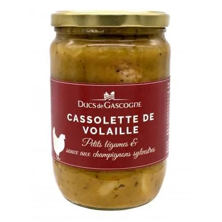Cassolette de Volaille et petits légumes et sa sauce aux champignons sylvestres