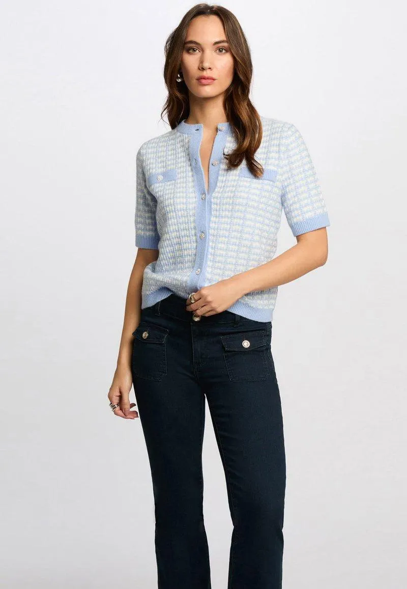 PRINTED SHORT-SLEEVED - Blouse - bleu ciel