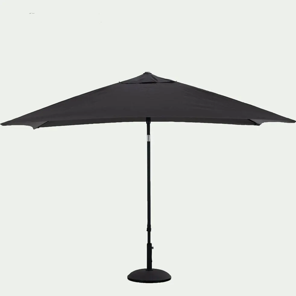 DAMIAN Parasol droit en tissu et métal 200x300cm - gris