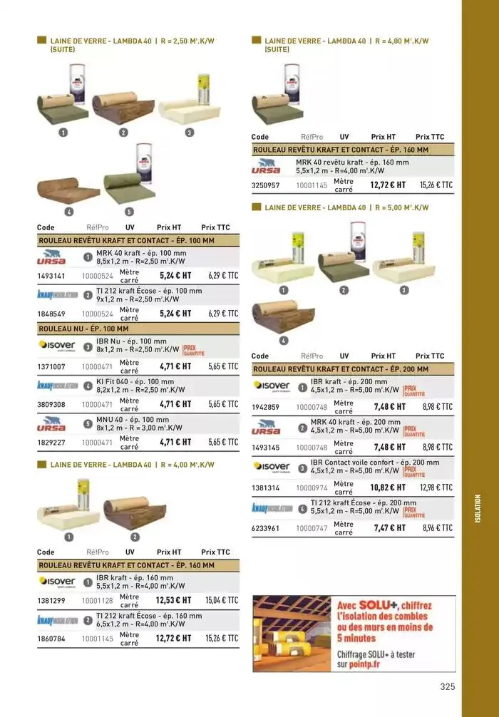 Matériaux 2025 du 1 janvier au 31 décembre 2025 - Catalogue page 325
