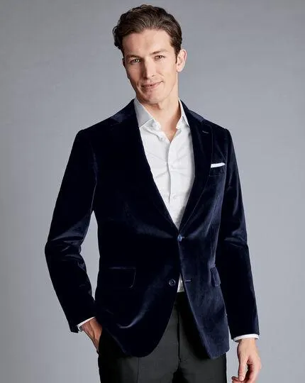 Italian Velvet Jacket - Navy