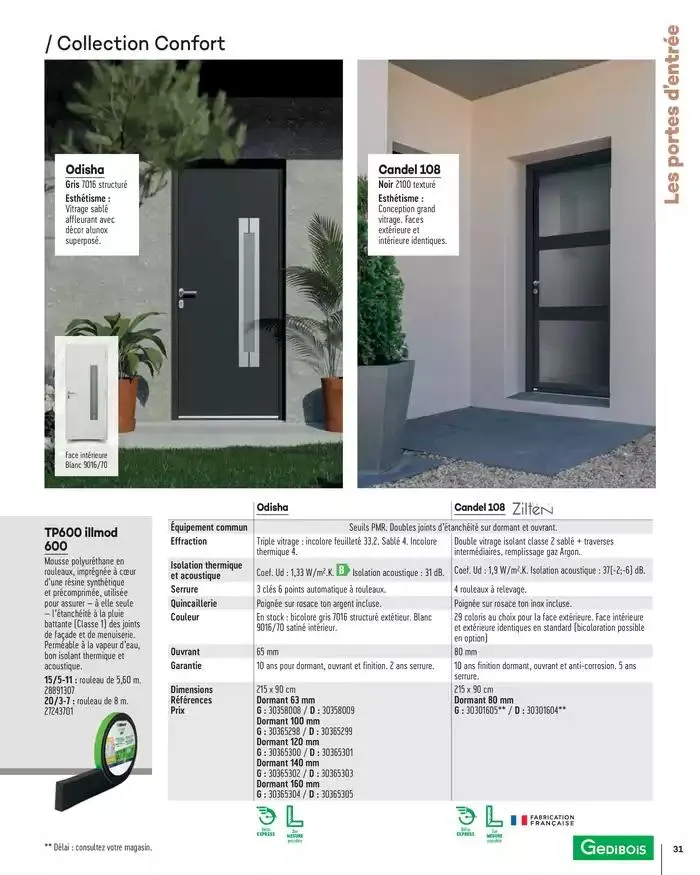 Menuiserie Extérieures 2025 du 1 janvier au 31 décembre 2025 - Catalogue page 31