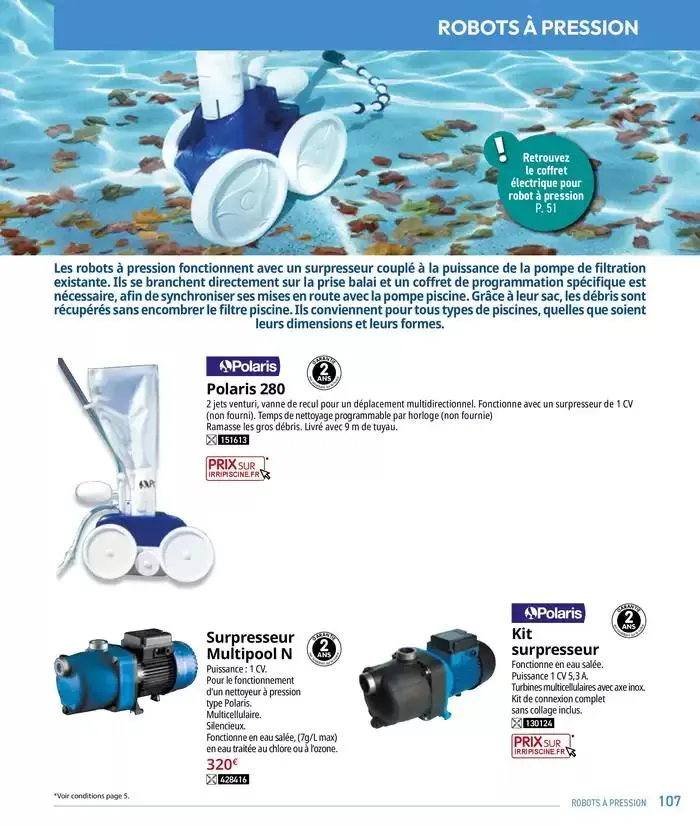 Les plaisir de l'eau Piscine,Spa,Arrosage du 10 mars au 31 décembre 2025 - Catalogue page 107