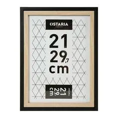 Cadre photo CALI noir et bois 21x29.7cm